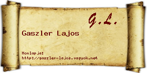 Gaszler Lajos névjegykártya